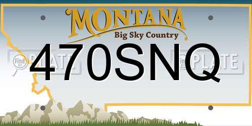 470SNQ Montana License Plate