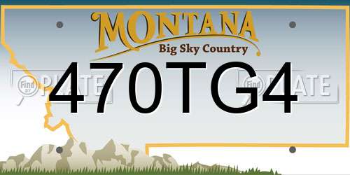 470TG4 Montana License Plate