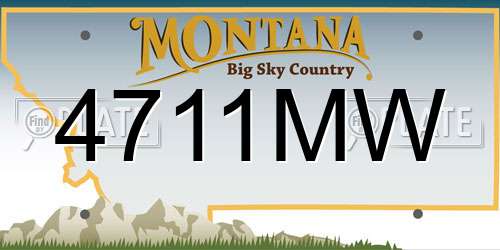4711MW Montana License Plate