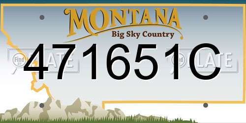 471651C Montana License Plate