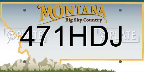 471HDJ Montana License Plate