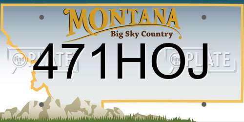471HOJ Montana License Plate