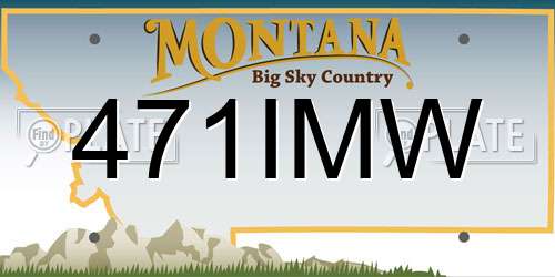 471IMW Montana License Plate