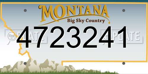 4723241 Montana License Plate