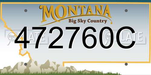 472760C Montana License Plate