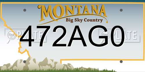 472AG0 Montana License Plate