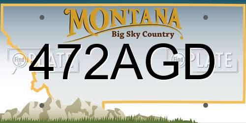 472AGD Montana License Plate