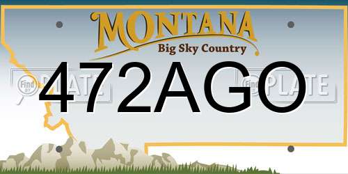 472AGO Montana License Plate