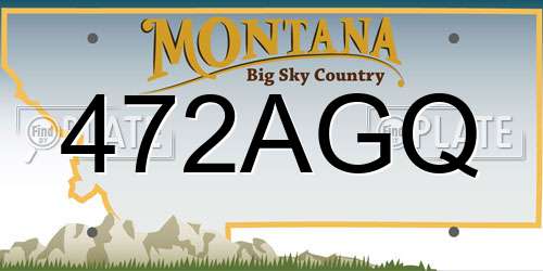 472AGQ Montana License Plate
