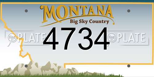 4734 Montana License Plate