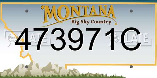 473971C Montana License Plate