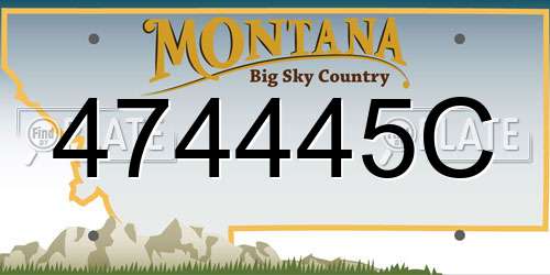 474445C Montana License Plate