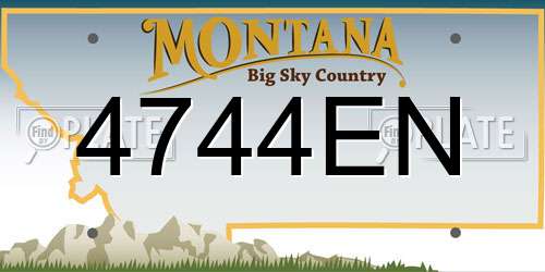 4744EN Montana License Plate