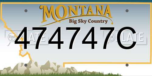 474747C Montana License Plate