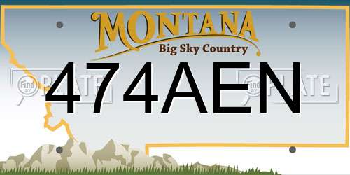 474AEN Montana License Plate