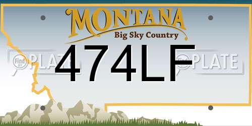 474LF Montana License Plate