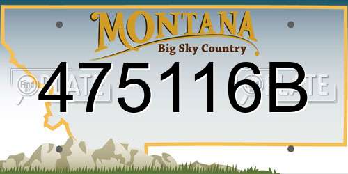 475116B Montana License Plate