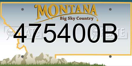 475400B Montana License Plate