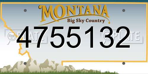 4755132 Montana License Plate