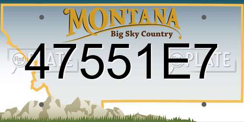 47551E7 Montana License Plate