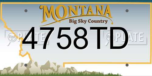 4758TD Montana License Plate
