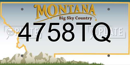 4758TQ Montana License Plate