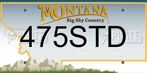 475STD Montana License Plate
