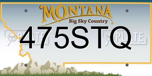 475STQ Montana License Plate