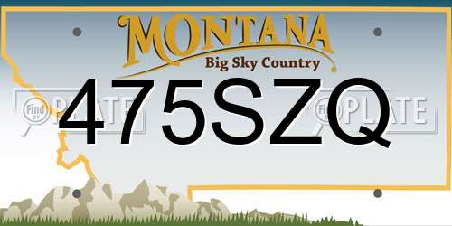 475SZQ Montana License Plate