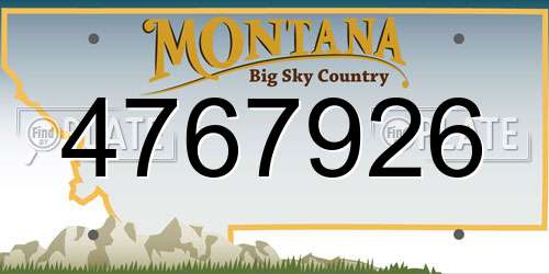 4767926 Montana License Plate
