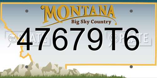 47679T6 Montana License Plate