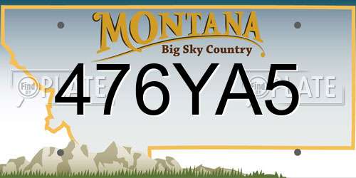 476YA5 Montana License Plate