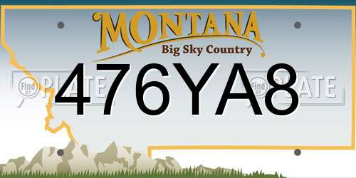 476YA8 Montana License Plate