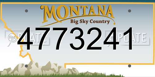 4773241 Montana License Plate