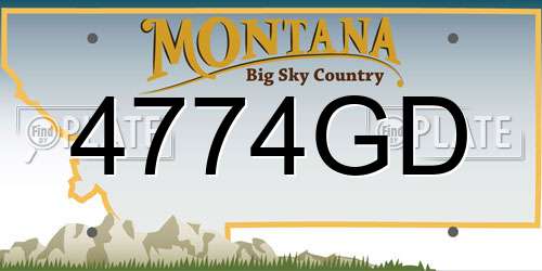4774GD Montana License Plate