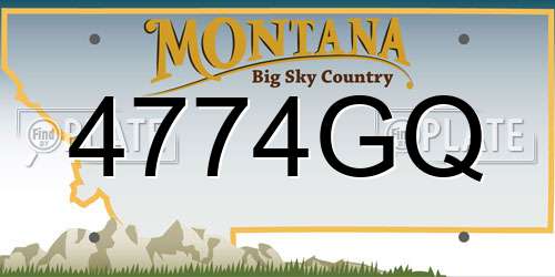 4774GQ Montana License Plate
