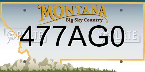 477AG0 Montana License Plate