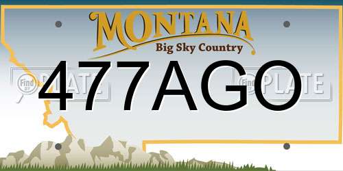 477AGO Montana License Plate
