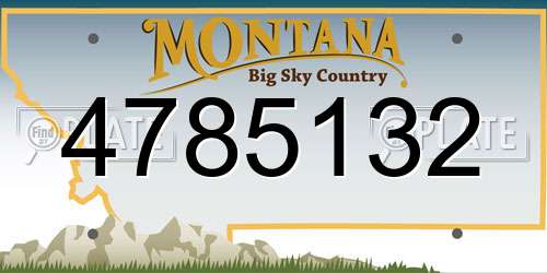 4785132 Montana License Plate
