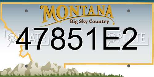 47851E2 Montana License Plate