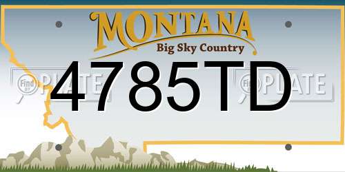 4785TD Montana License Plate