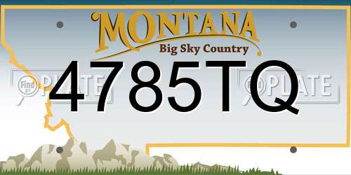 4785TQ Montana License Plate