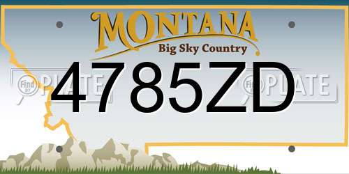 4785ZD Montana License Plate