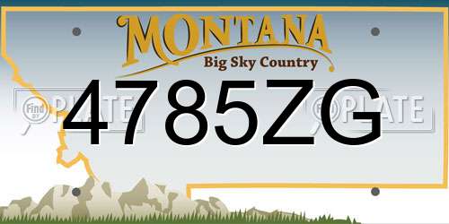 4785ZG Montana License Plate