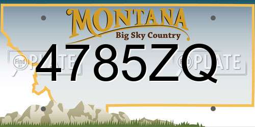4785ZQ Montana License Plate