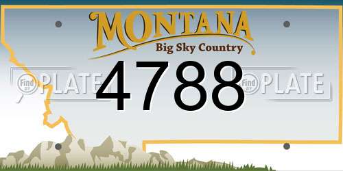 4788 Montana License Plate