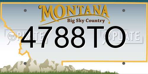 4788TO Montana License Plate