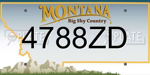 4788ZD Montana License Plate