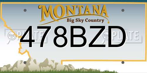 478BZD Montana License Plate