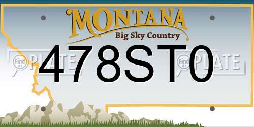 478ST0 Montana License Plate